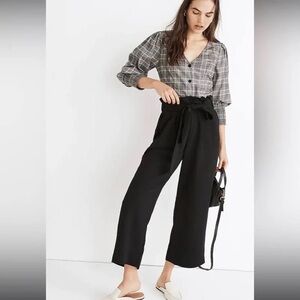 Madewell Crop Wide Leg Paperbag Waist Pant